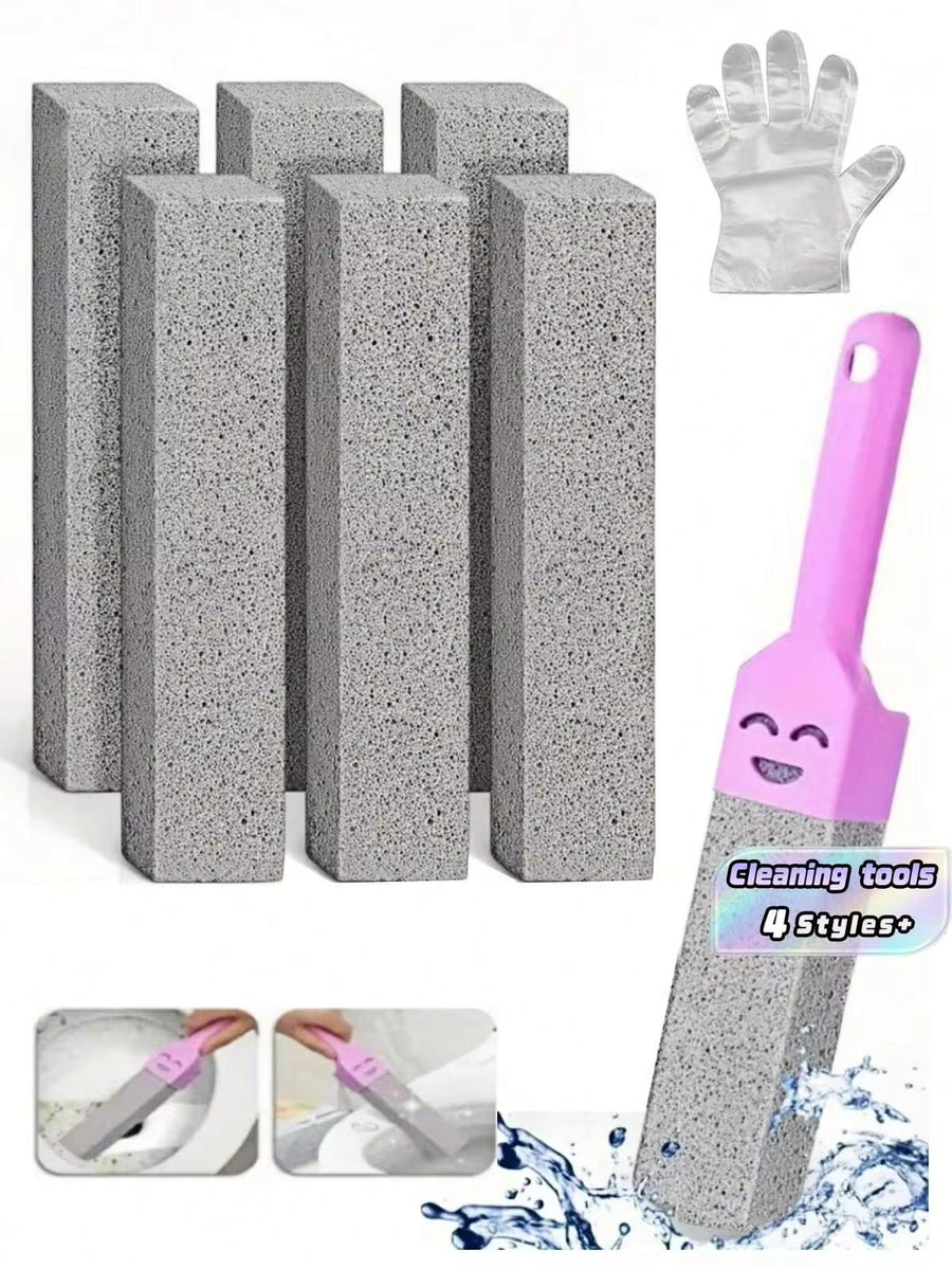 17Pcs Pumice Toilet Brush Set With Ergonomic Handle, Natural Limescale Rust Stain Remover For Bathroom, Kitchen, Tile, Sink, Bathtub Cleaning